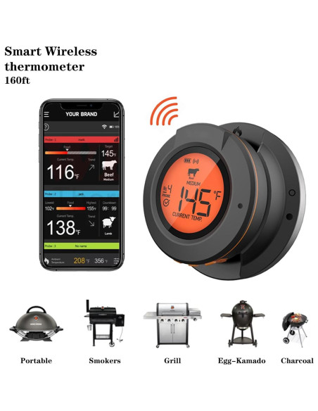 Termómetro Inteligente Bluetooth Acesidn para Carne 2 Probetas