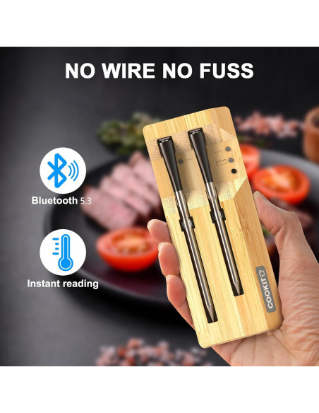 Termómetro Digital Bluetooth COOKIT MW3 con 2 Sondas 700ft
