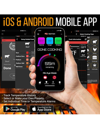 Termómetro de Carne Inalámbrico NutriChef NCWIRBBQ007 con 2 Sondas