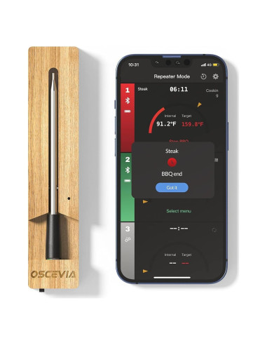 Termómetro de Carne Digital OSCEVIA Inalámbrico Bluetooth IP67