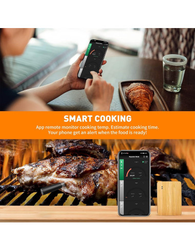 Termómetro de Carne Inalámbrico XiaYchaug 2 Sondas Bluetooth