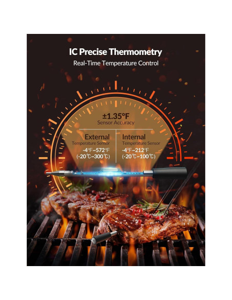 Termómetro de Carne Digital OSCEVIA Inalámbrico Bluetooth IP67 Termómetro de Carne Digital OSCEVIA Inalámbrico Bluetooth IP67