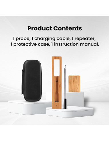 Termómetro de Carne Inalámbrico Buzzeap CXL001-R Bluetooth 213m