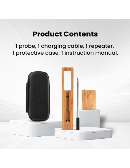 Termómetro de Carne Inalámbrico Buzzeap CXL001-R Bluetooth 213m