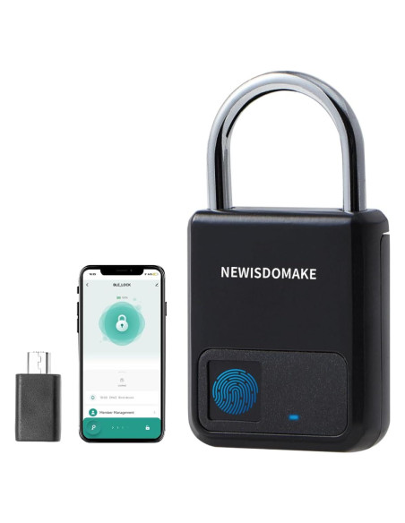 Candado Biométrico Newisdomake NM-8900PBN Negro Candado Biométrico Newisdomake NM-8900PBN Negro