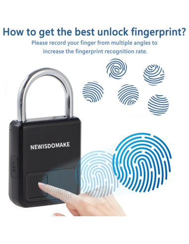 Candado Biométrico Newisdomake NM-8900PBN Negro