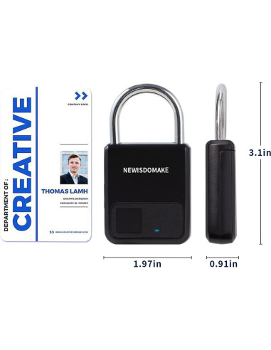 Candado Biométrico Newisdomake NM-8900PBN Negro