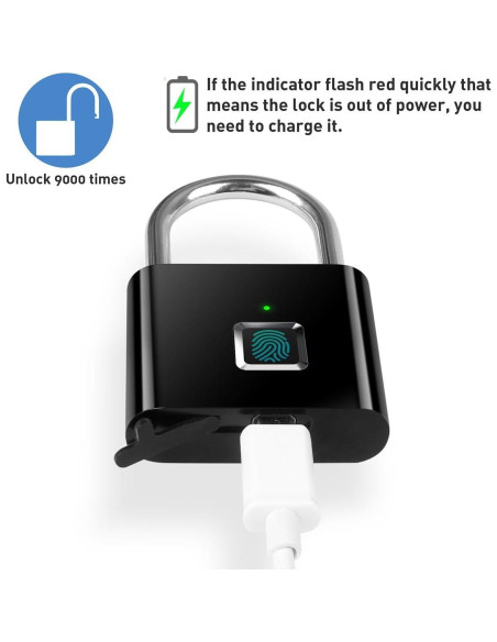 Candado Biométrico AICase de Huella Digital 90g USB Candado Biométrico AICase de Huella Digital 90g USB
