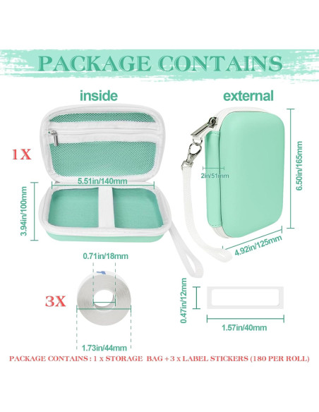 Funda Verde para Impresoras de Etiquetas Teyomi D30 D35 P21 D110