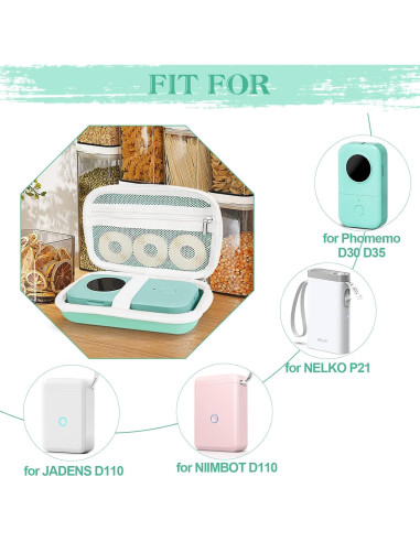 Funda Verde para Impresoras de Etiquetas Teyomi D30 D35 P21 D110