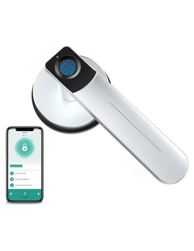 Cerradura Biométrica Foxgard con Huella Digital y APP Plata