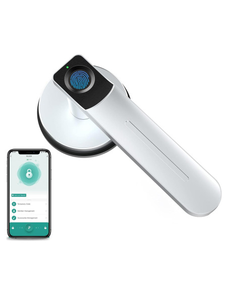 Cerradura Biométrica Foxgard con Huella Digital y APP Plata Cerradura Biométrica Foxgard con Huella Digital y APP Plata