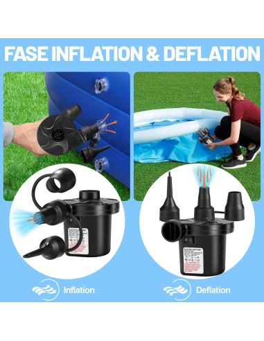 Bomba de Aire Eléctrica AearKing 110V/12V, Inflador y Desinflador