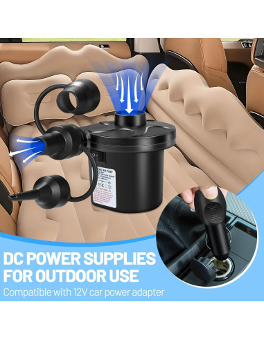 Bomba de Aire Eléctrica AearKing 110V/12V, Inflador y Desinflador