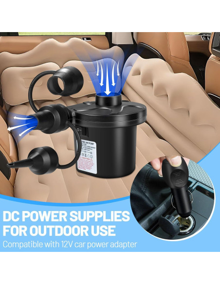 Bomba de Aire Eléctrica AearKing 110V/12V, Inflador y Desinflador