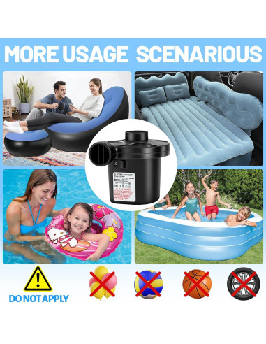 Bomba de Aire Eléctrica AearKing 110V/12V, Inflador y Desinflador