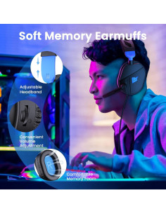 Auriculares para Juegos Xuevcn G63 con Micrófono y LED 2