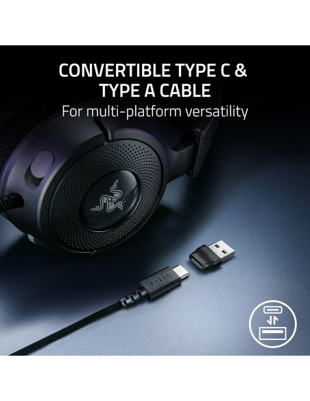 Auriculares Gaming Razer Kraken V4 X 40mm con Micrófono Auriculares Gaming Razer Kraken V4 X 40mm con Micrófono
