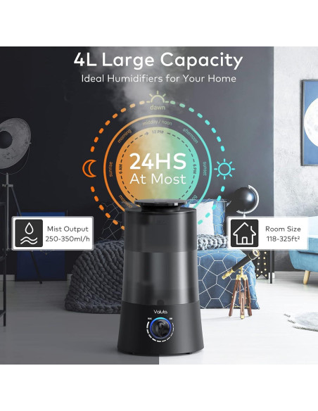 Humidificador ultrasónico Valuta 4L con difusor de aceite