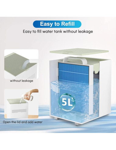 Humidificador Evaporativo SHARKZILLA 5L Silencioso 25dB