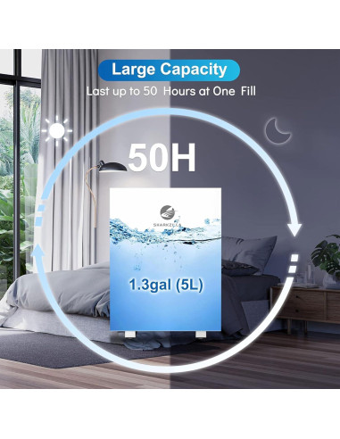 Humidificador Evaporativo SHARKZILLA 5L Silencioso 25dB