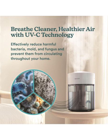 Humidificador ultrasónico UV-C HoMedics 3,68L 35h silencioso