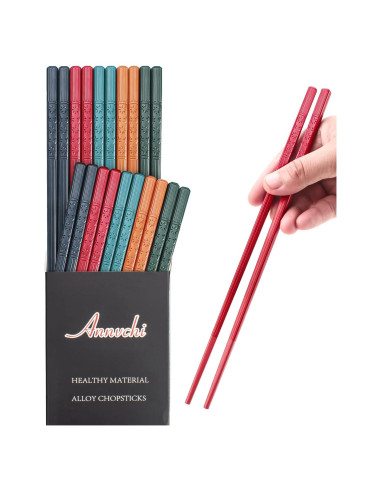 10 Pares de Palillos Reutilizables Annvchi 24.3 cm Aptos Lavavajillas