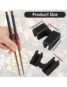 5 Ayudantes Reutilizables de Palillos Abeillo Negro 2