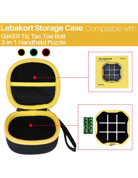 Funda de Almacenamiento Lebakort para GiiKER Tic Tac Toe 3-en-1