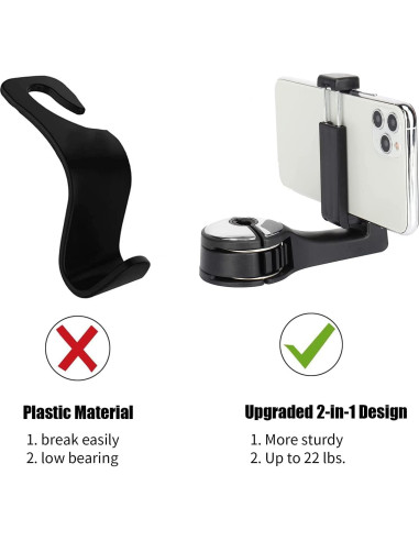 Gancho Oculto TOOVREN 2 en 1 para Auto Plateado