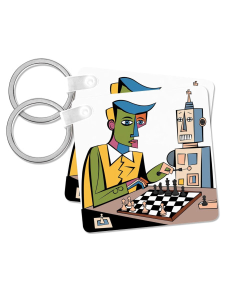 Llavero Ajedrez 3dRose Juego de 2 Plástico Duradero Llavero Ajedrez 3dRose Juego de 2 Plástico Duradero