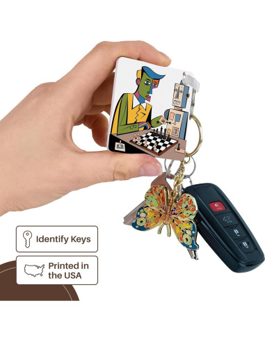 Llavero Ajedrez 3dRose Juego de 2 Plástico Duradero