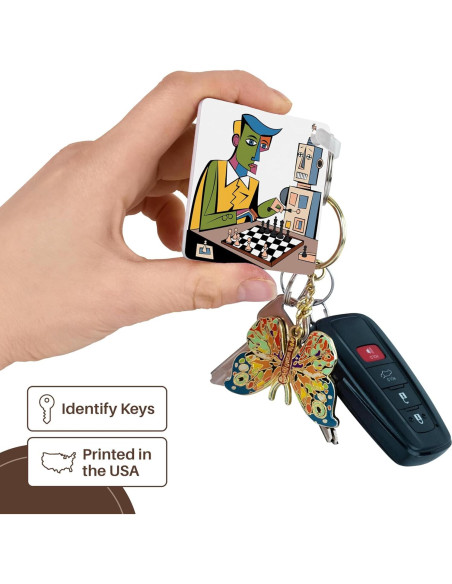 Llavero Ajedrez 3dRose Juego de 2 Plástico Duradero Llavero Ajedrez 3dRose Juego de 2 Plástico Duradero