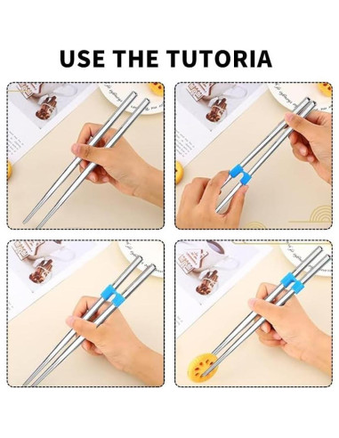 10 Ayudantes Reutilizables de Palillos QUANFULTEC para Entrenamiento