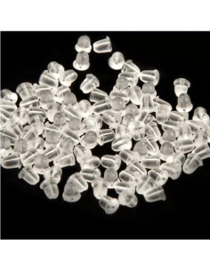 Respaldos de Aretes de Silicona iBayam 300 Piezas 4mm Transparentes 2