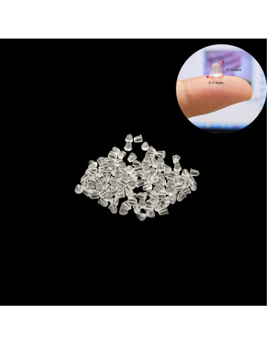Respaldos de Aretes de Silicona iBayam 300 Piezas 4mm Transparentes