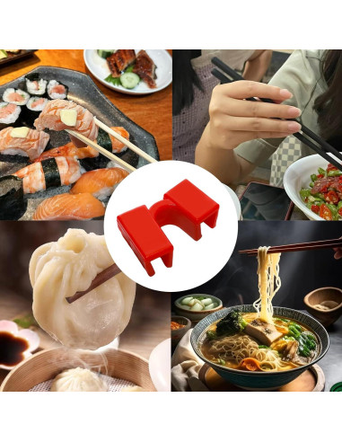 Juego de 5 Palillos de Entrenamiento Pocoxll Rojo