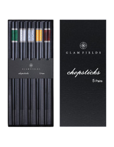 GLAMFIELDS 5 Pares Palillos Reutilizables Antideslizantes 24 cm