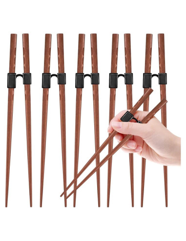 5 Pares de Palillos Reutilizables de Entrenamiento Tortuga Rosa