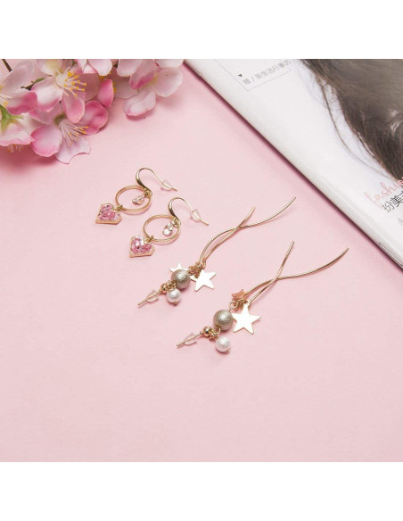 Respaldos de Aretes de Silicona iBayam 300 Piezas 4mm Transparentes