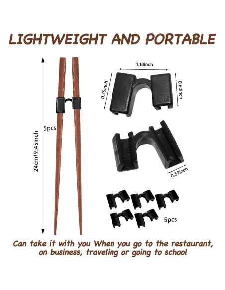5 Pares de Palillos Reutilizables de Entrenamiento Tortuga Rosa