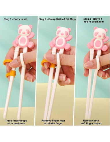 Palillos de Entrenamiento Jawbush Panda para Niños - 3 Pares