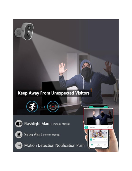 Cámara de Seguridad ANRAN 3MP Inalámbrica IP66 con AI Cámara de Seguridad ANRAN 3MP Inalámbrica IP66 con AI