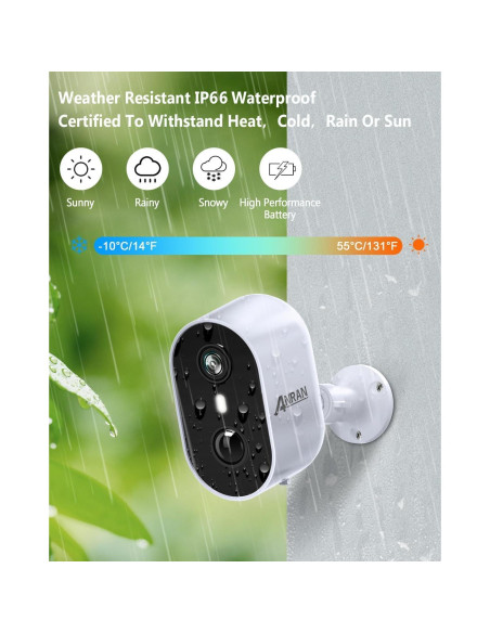 Cámara de Seguridad ANRAN 3MP Inalámbrica IP66 con AI Cámara de Seguridad ANRAN 3MP Inalámbrica IP66 con AI