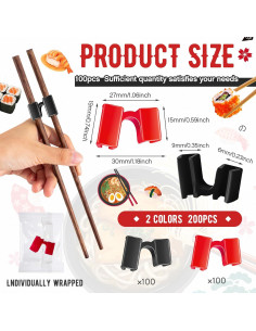 200 Ayudantes de Palillos Reutilizables Suttmin Multicolor 2