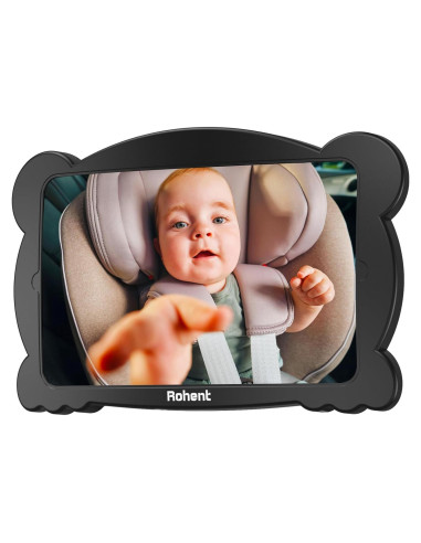 Espejo de Coche para Bebé Rohent Ajustable 360 Negro