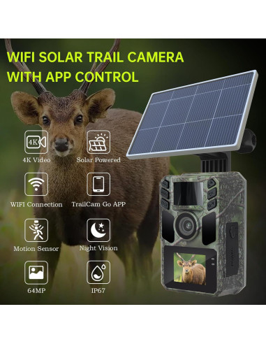 Cámara de sendero 4K FKPCAM con visión nocturna y WiFi