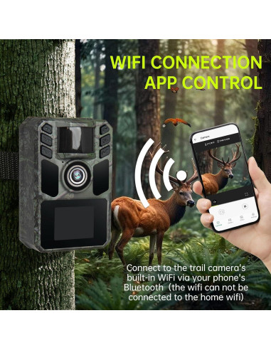 Cámara de sendero 4K FKPCAM con visión nocturna y WiFi