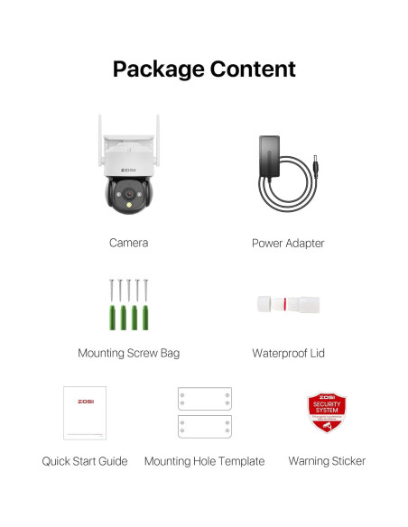 Cámara de Seguridad ZOSI C290 2MP WiFi IP 1080p con IA
