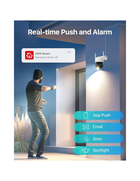 Cámara de Seguridad ZOSI C290 2MP WiFi IP 1080p con IA